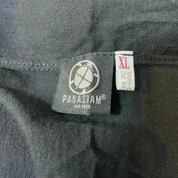 PANASIAM Size XL Black Pants Harem Aladdin Yoga Fold Waist Pocket Wide Leg NEW - Picture 6 of 14